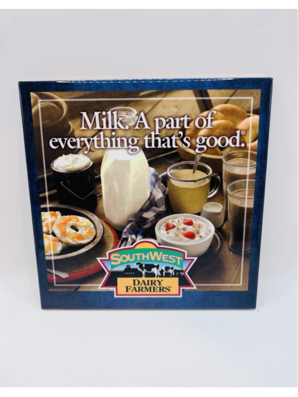 Southwest Dairy Farmers Hanging Trivet Sign Ceramic Collectible Milk Cow